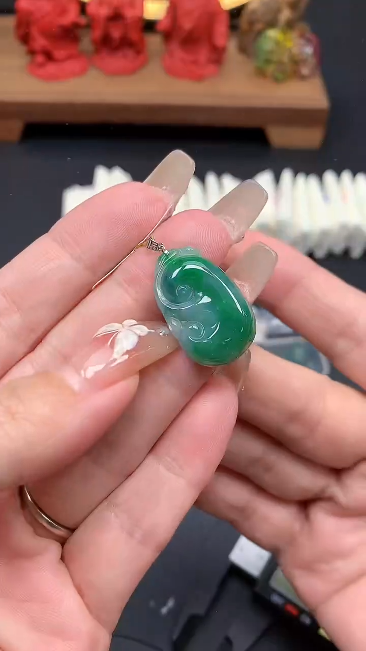 【闪购商品】翡翠吊坠(不含链)18K金镶嵌MS150183