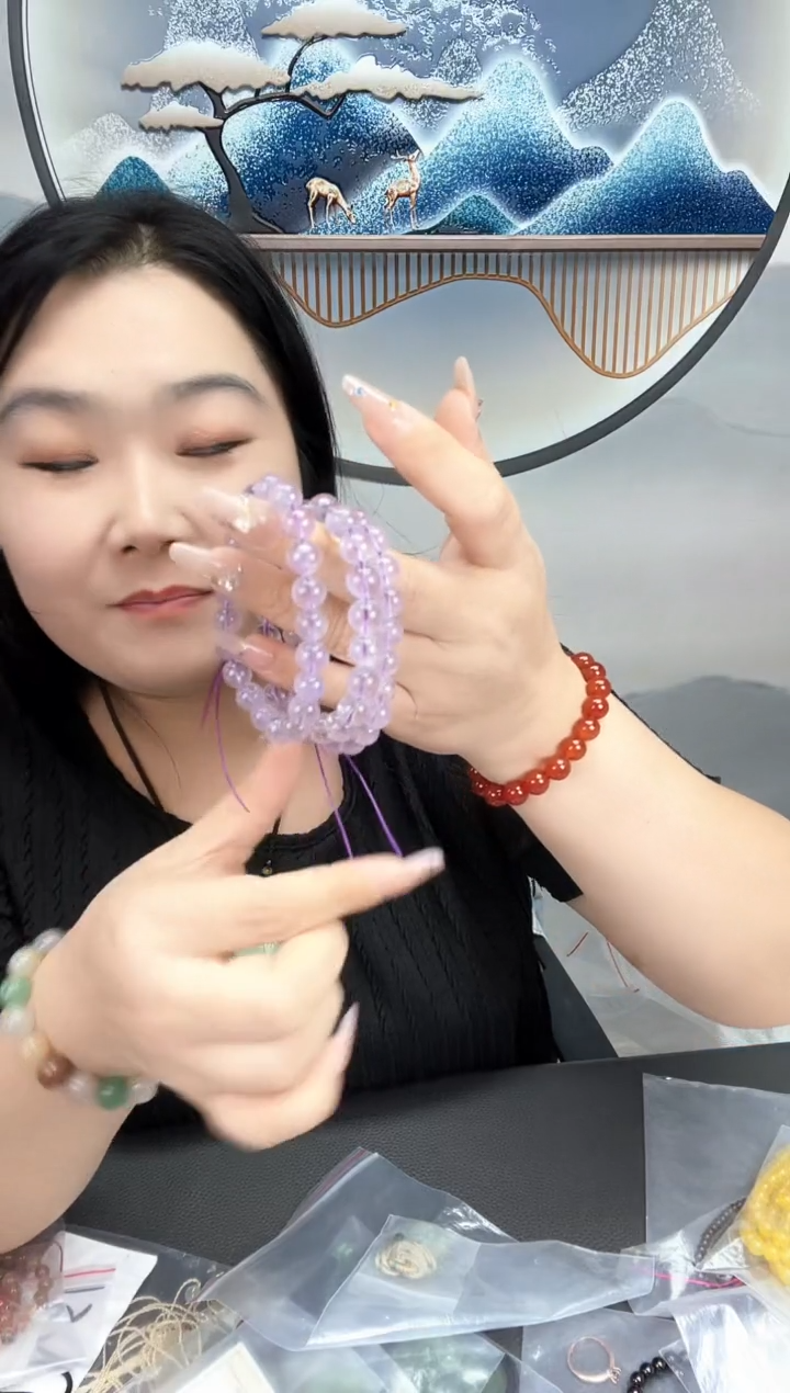 颈饰未镶嵌水晶紫水晶薰衣草手串