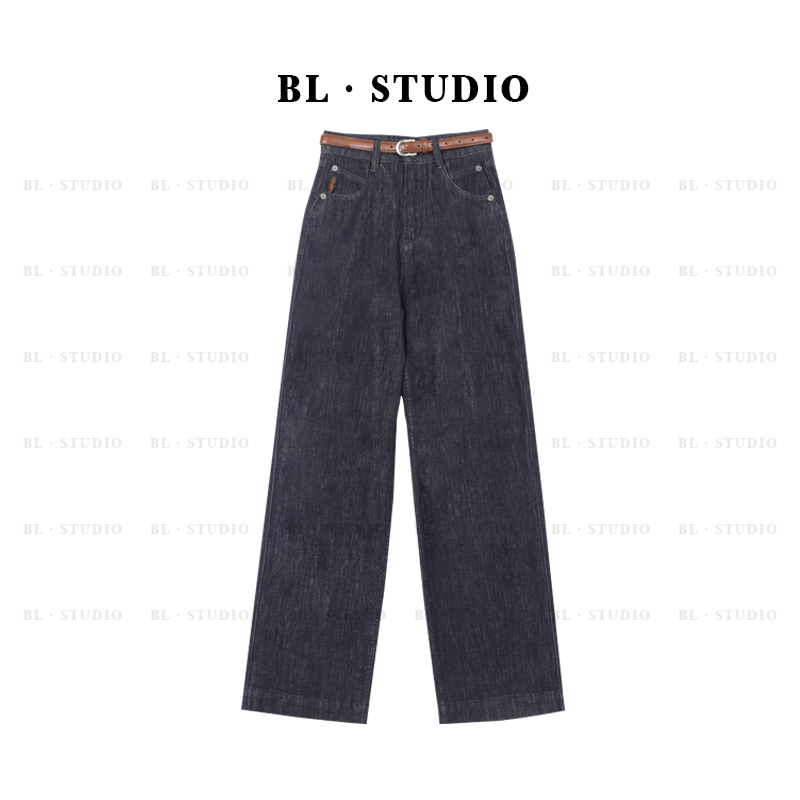 【贝贝】高腰直筒时尚休闲百搭裤子显瘦牛仔裤BL-3008