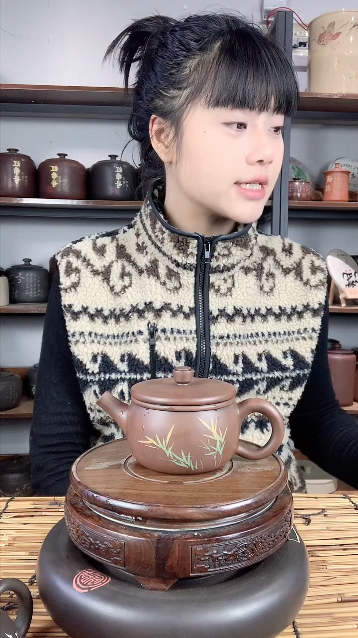 【闪购商品】罐建水紫陶手工彩填壶