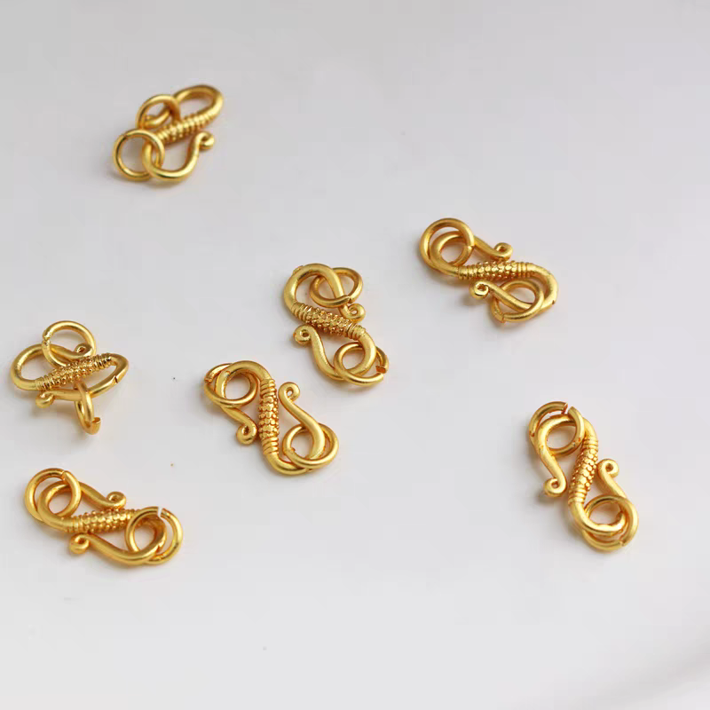 18K金配件s扣头手链手串项链扣头连接diy配件