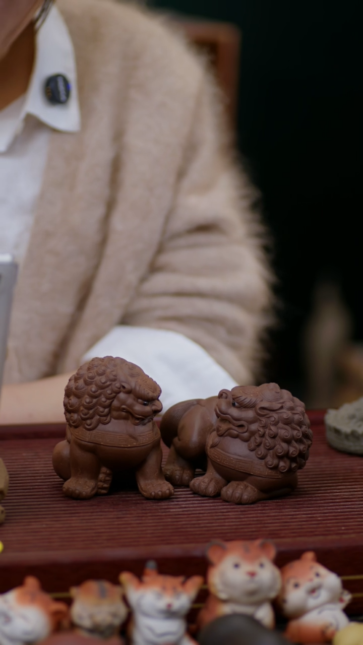 【闪购商品】紫砂茶宠一对瑞狮