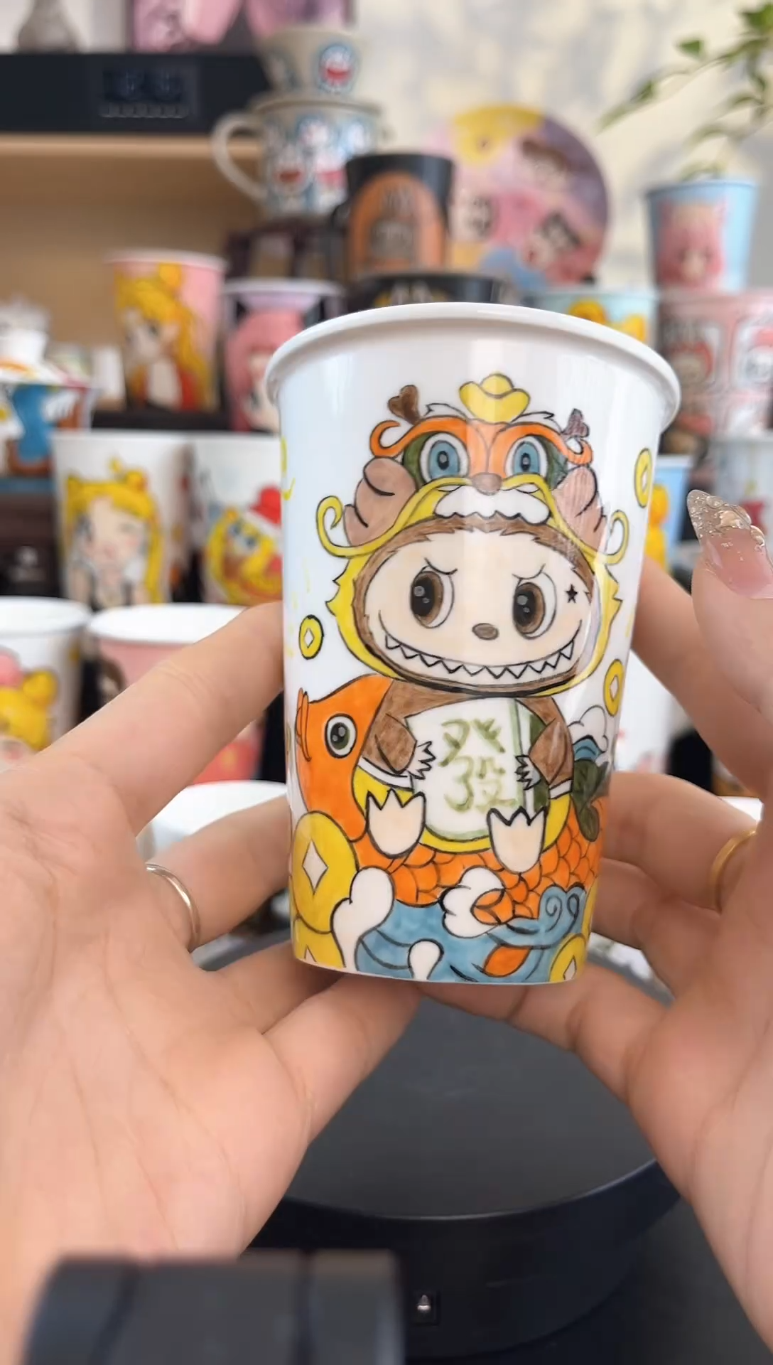 【闪购商品】摆件手工手绘陶瓷小杯杯