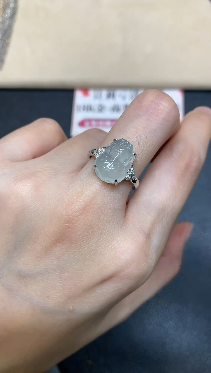 【闪购商品】翡翠戒指18K金镶嵌【无鉴赏期