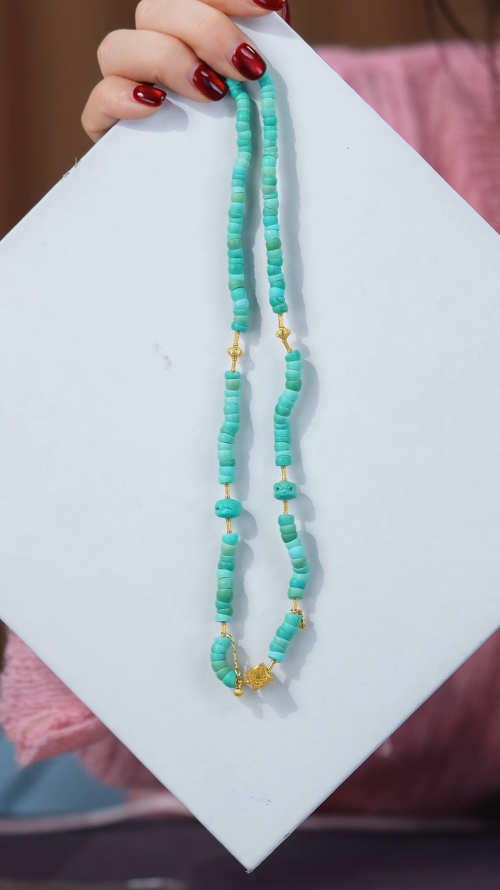 【闪购商品】绿松石项链18K金镶嵌1