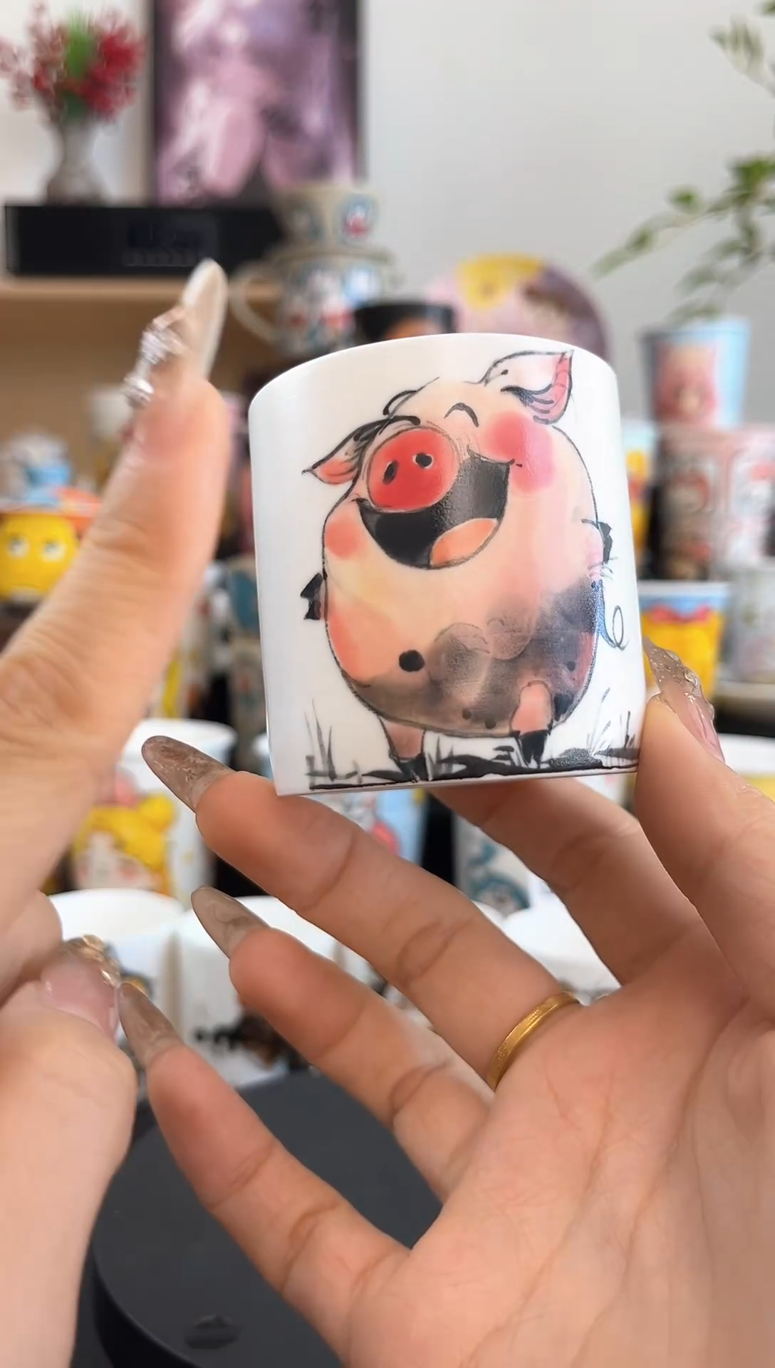 【闪购商品】摆件手工手绘陶瓷小杯杯