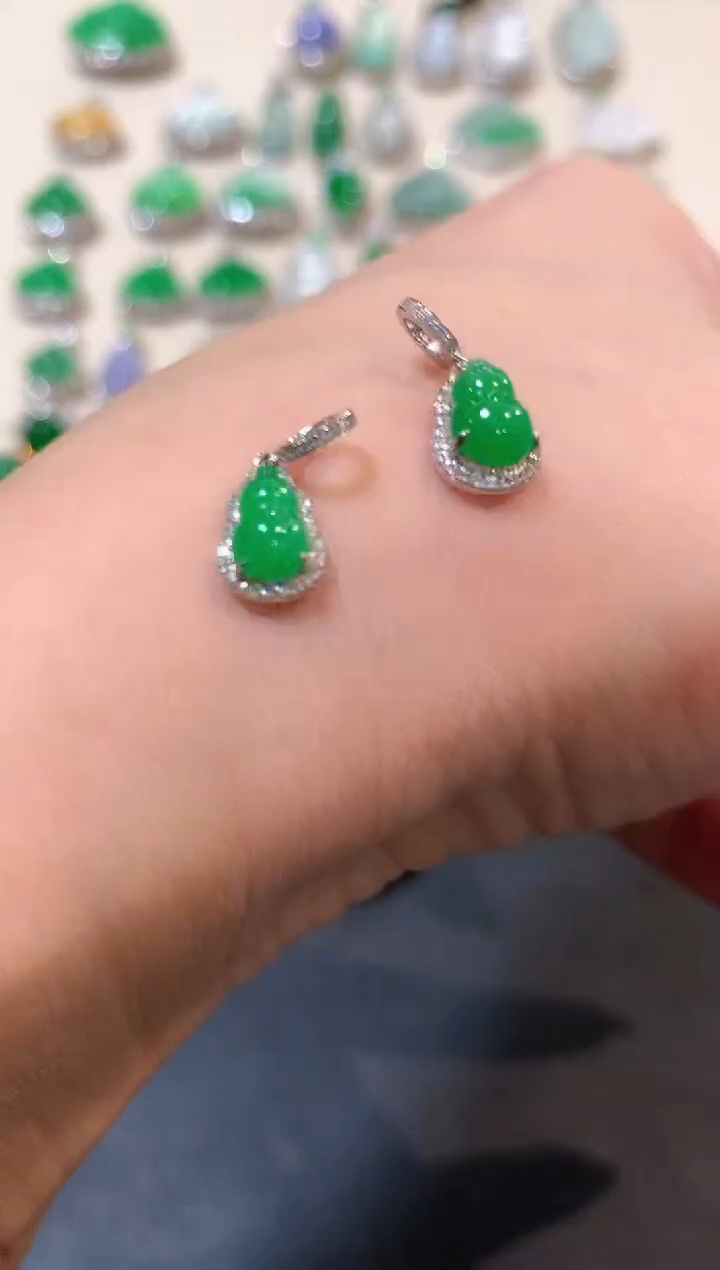 翡翠18K金镶嵌吊坠(不含链)b16多样性一件发货