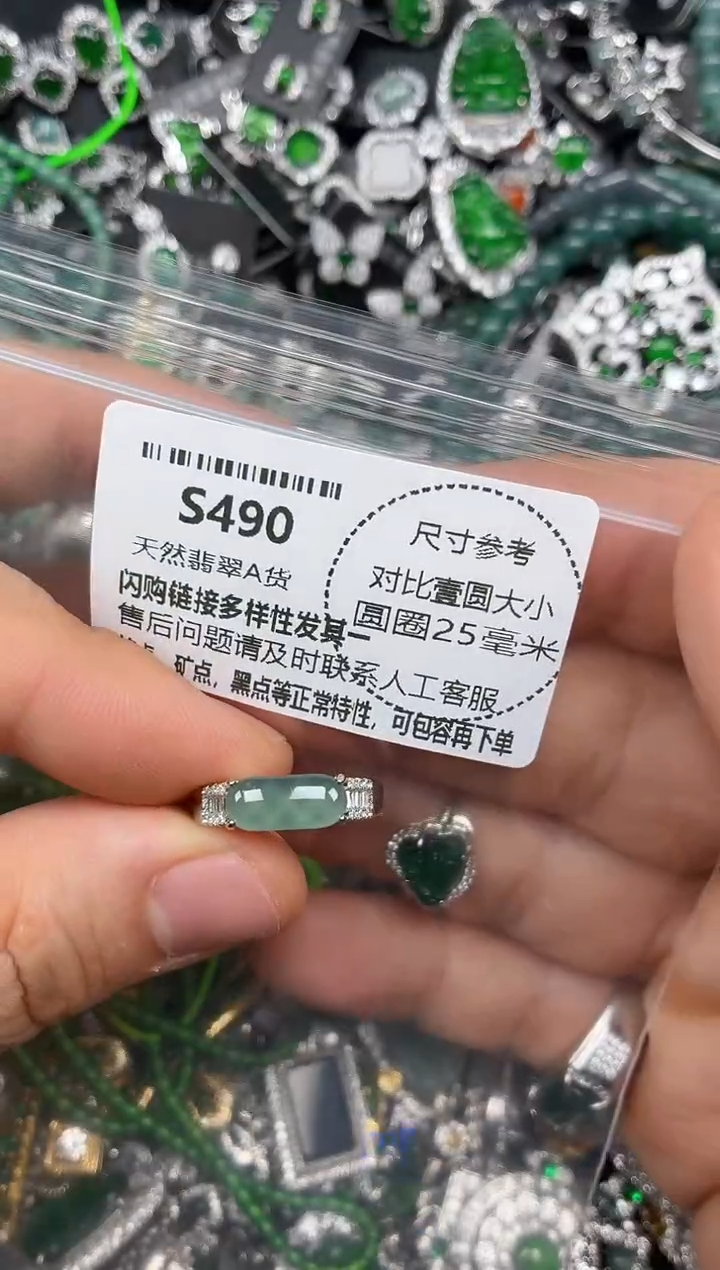 颈饰未镶嵌翡翠S490戒指