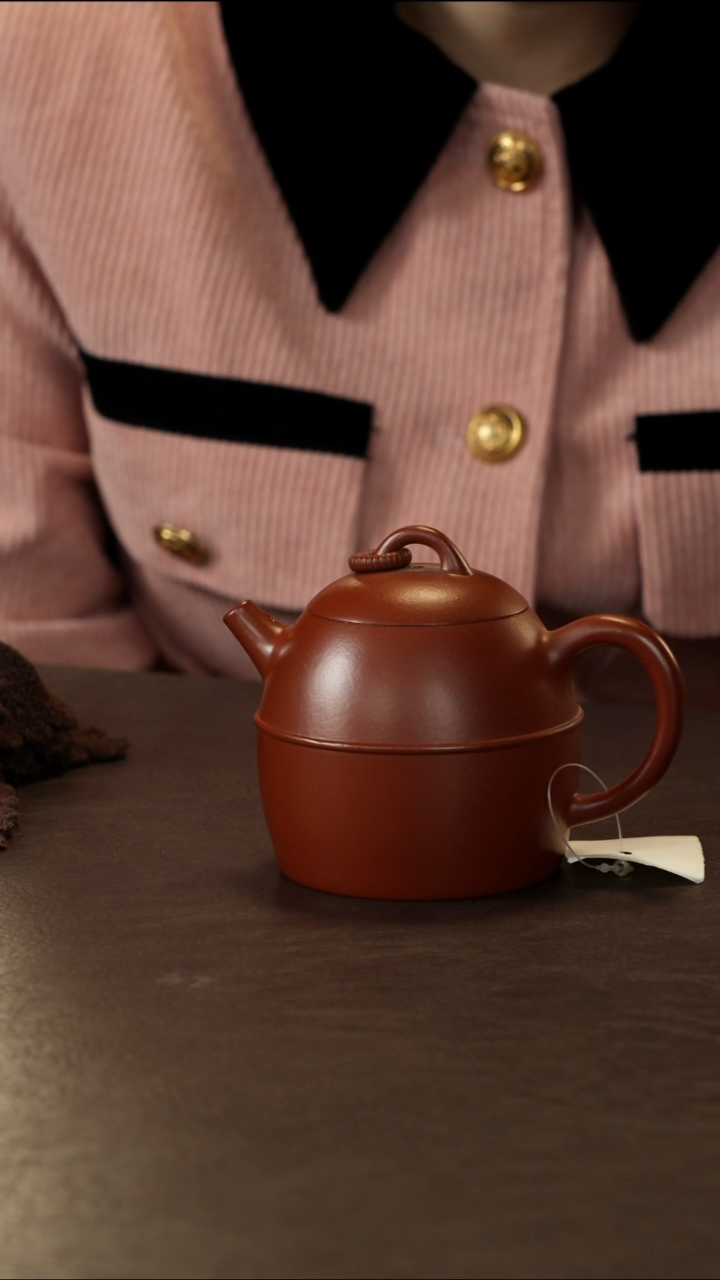 茶杯紫砂秦权壶 朱泥