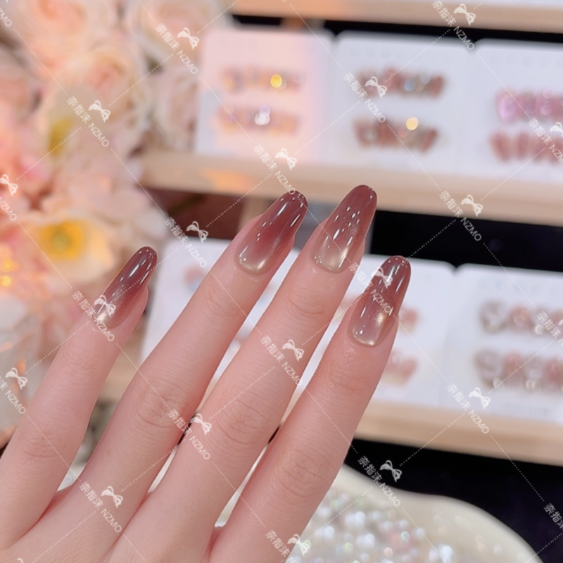 【慕斯】渐变日常显白猫眼穿戴甲气质百搭美甲