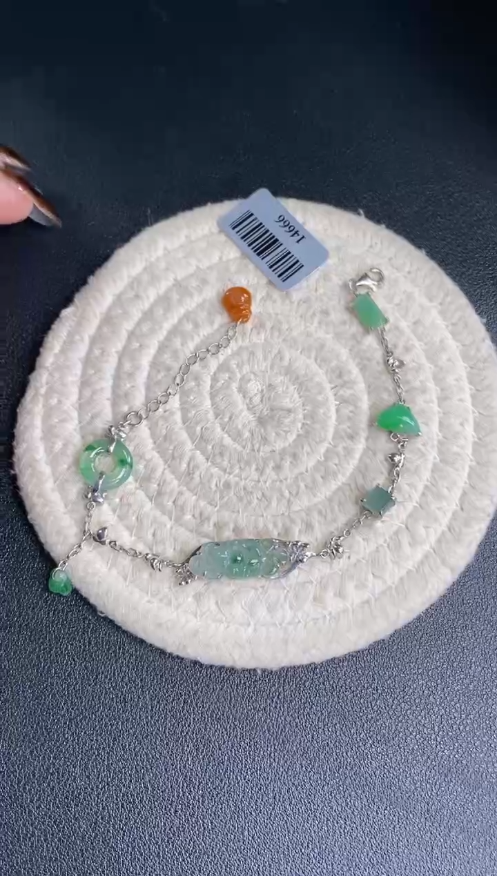 颈饰银S925镶嵌翡翠16466