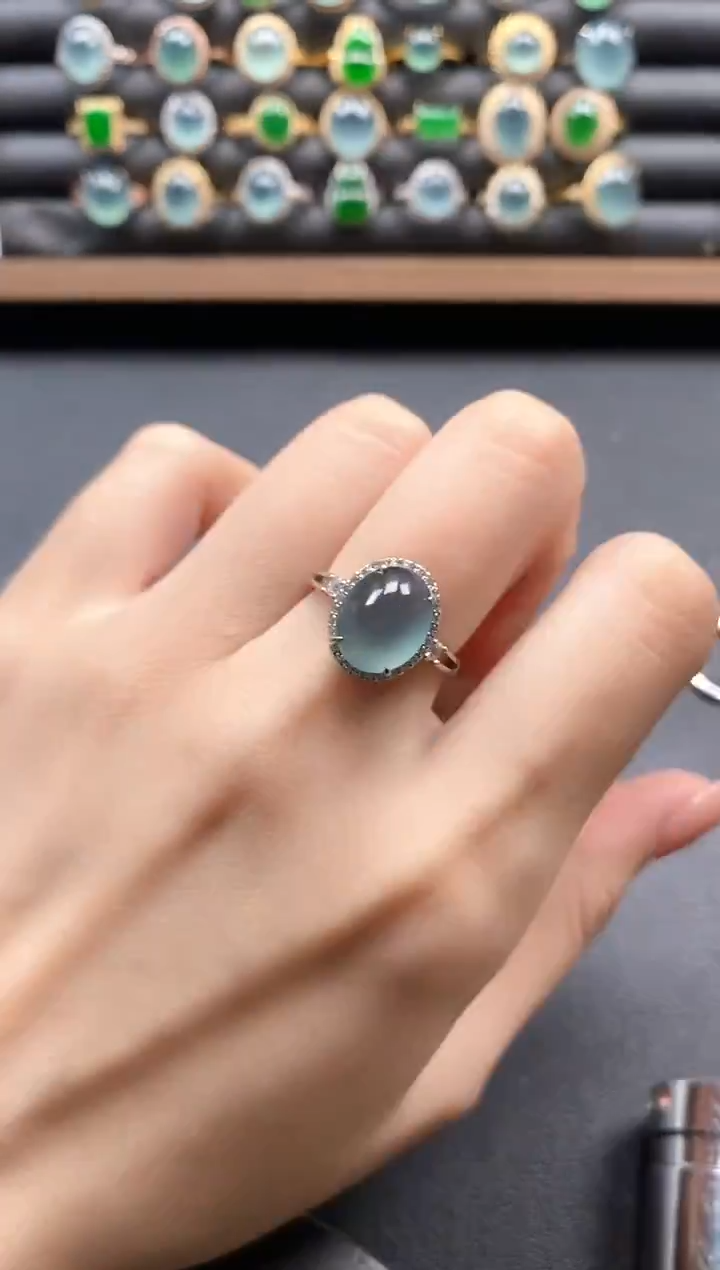 银S925镶嵌戒指翡翠51151