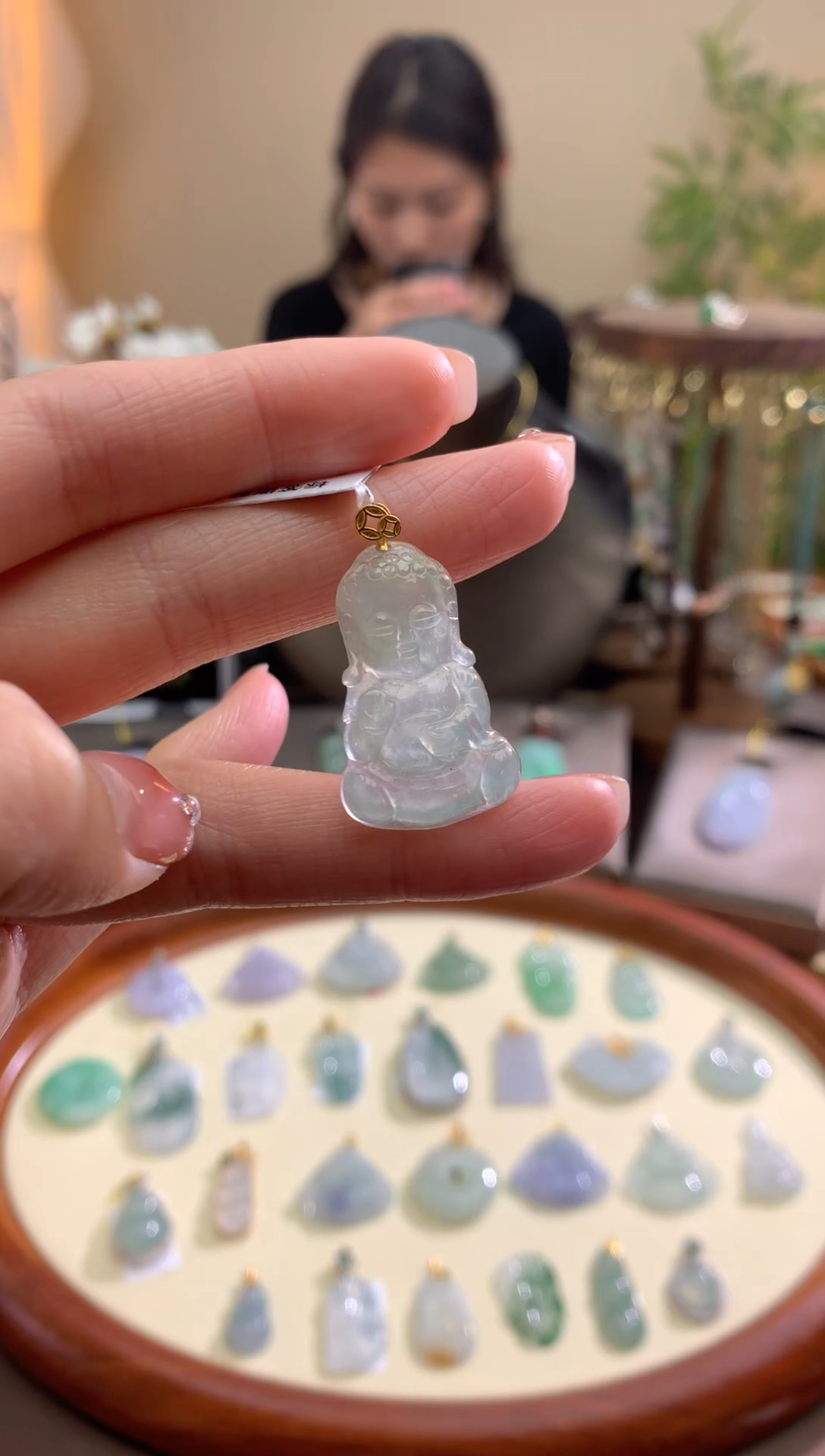 【闪购商品】翡翠颈饰18K金镶嵌宝宝佛