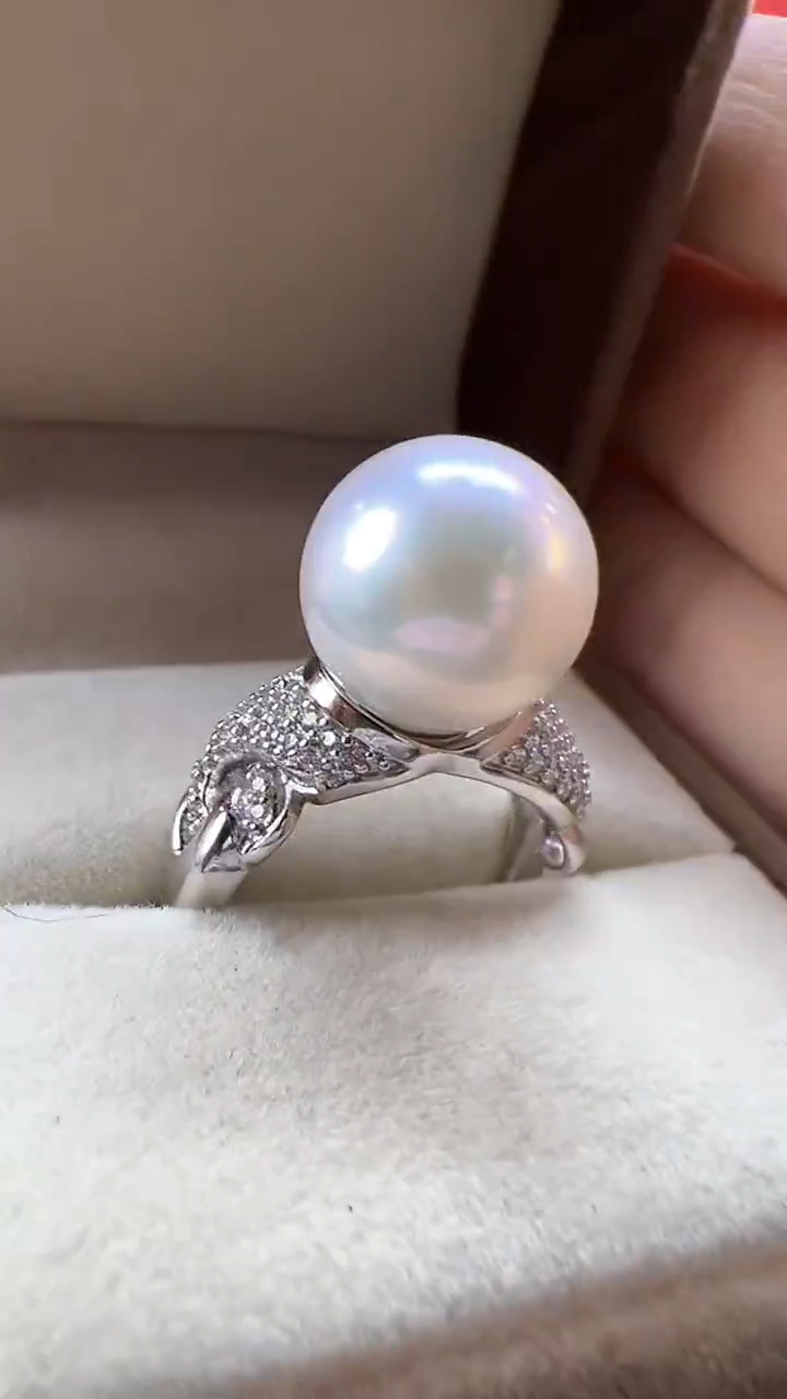 【闪购商品】淡水珍珠戒指未镶嵌双环白雪戒指