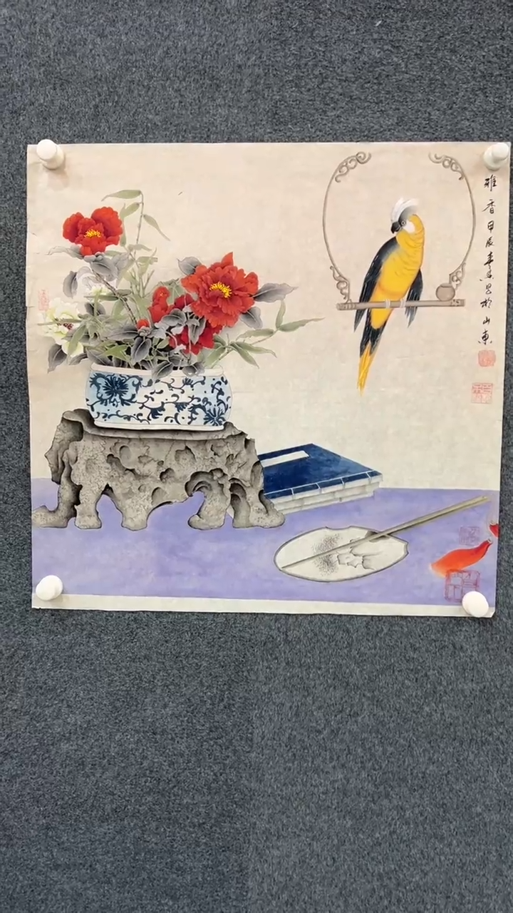 【闪购商品】国画1.8-黄春香-斗方花鸟158