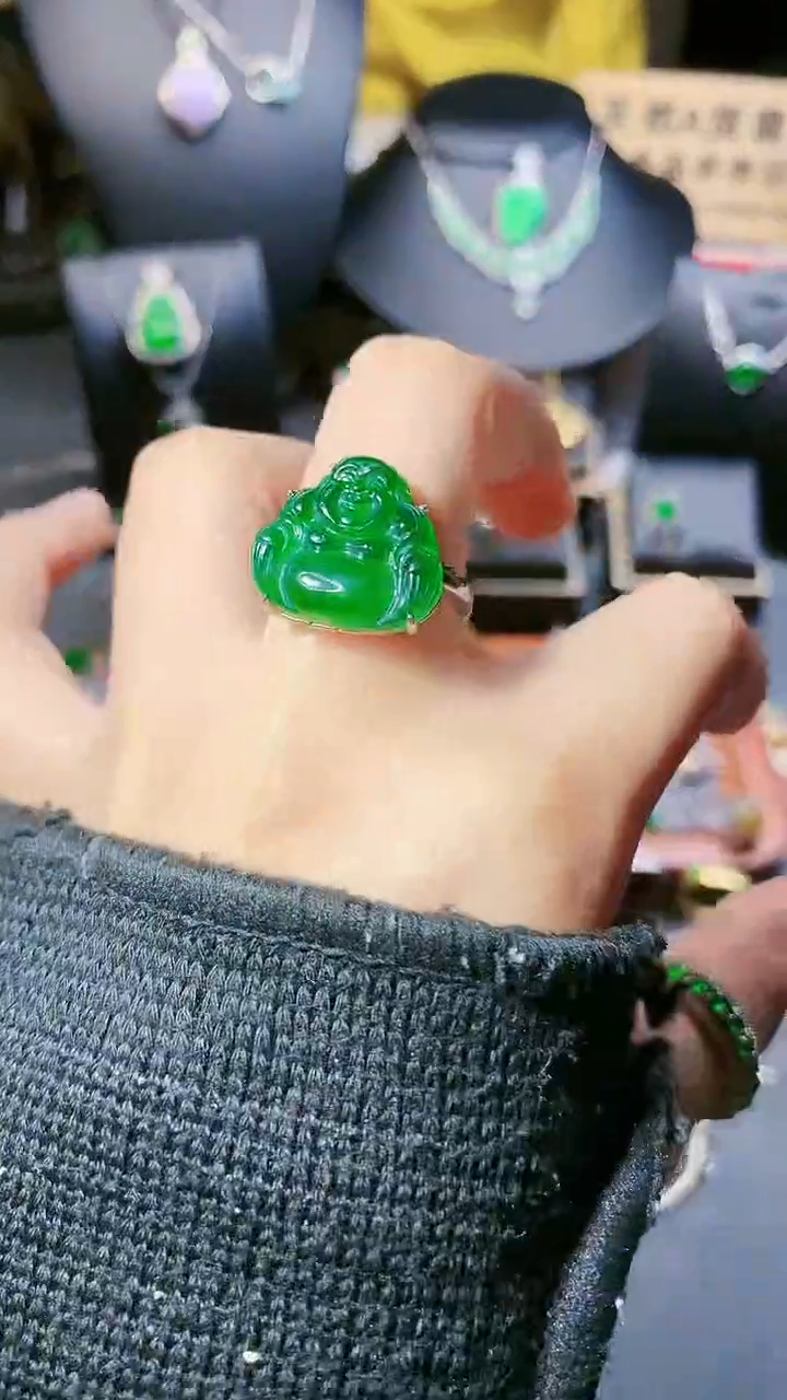 【闪购商品】翡翠戒指银S925镶嵌戒指