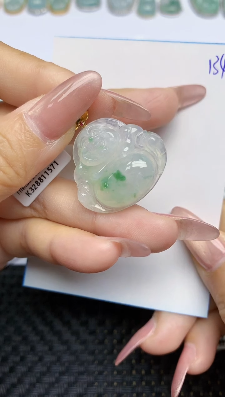 【闪购商品】翡翠颈饰18K金镶嵌天然A货翡翠 134