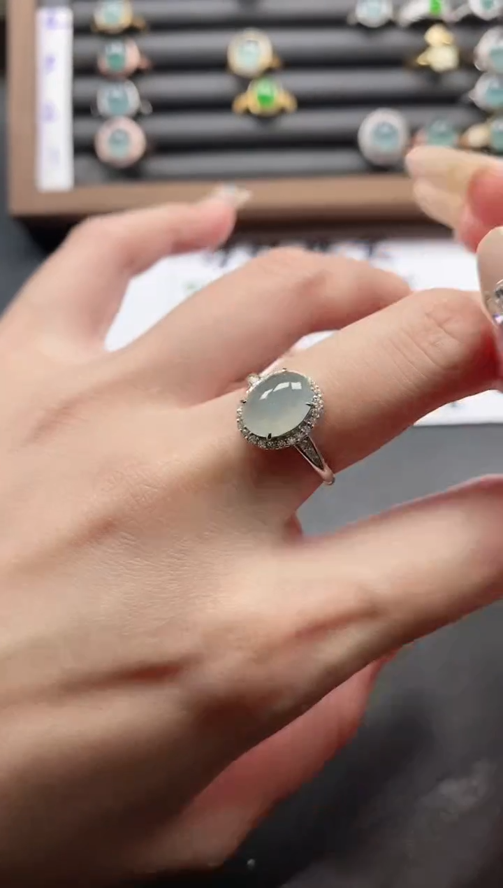 银S925镶嵌戒指翡翠51151