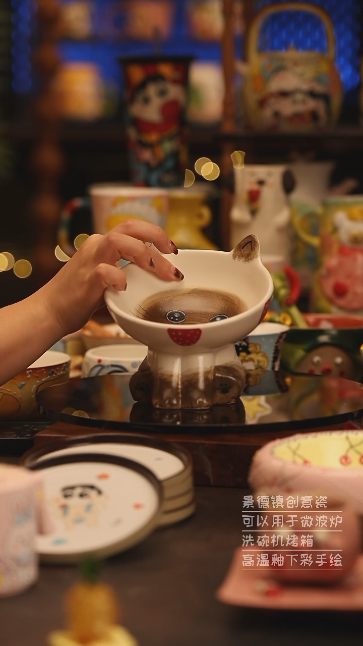 陶瓷景德镇可爱陶瓷釉下彩绘设计师款