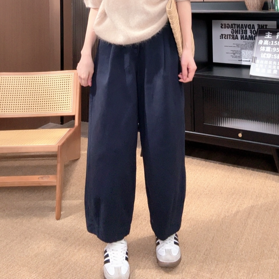 相菲一2025秋季新款韩系时尚九分裤女 高腰纯色休闲百搭女裤