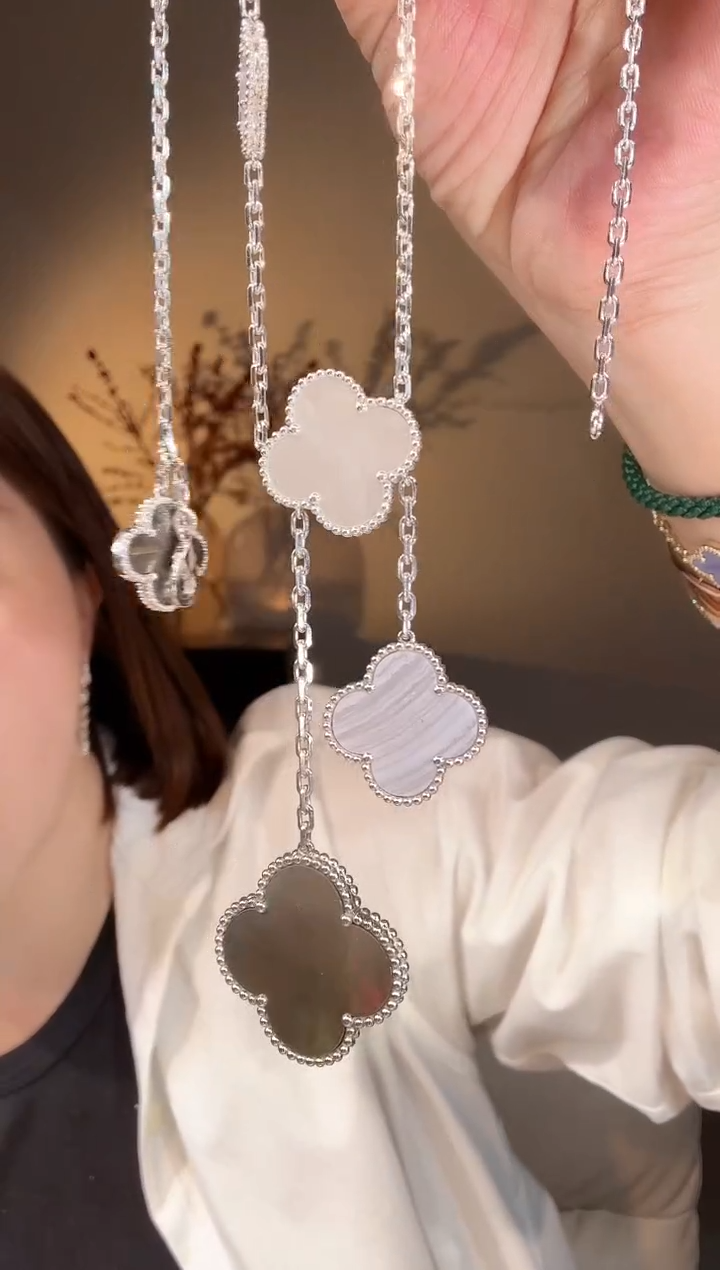 【闪购商品】贝壳（贝母）项链18K金镶嵌K白六花