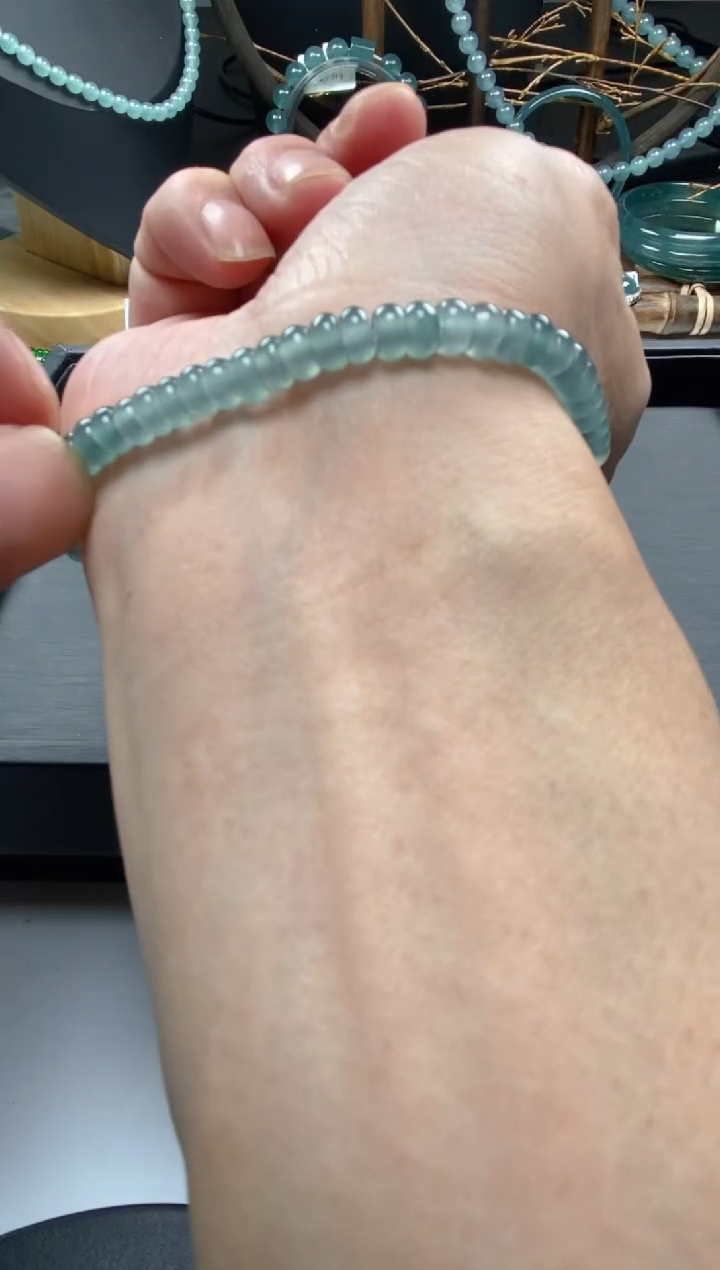 【闪购商品】翡翠手串未镶嵌算盘珠浅色