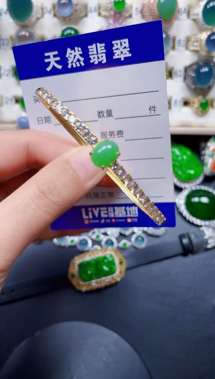 银S925镶嵌手镯翡翠192