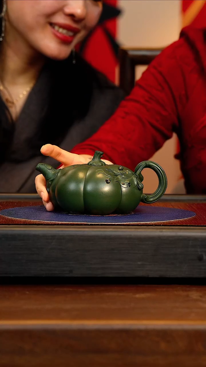 【闪购商品】紫砂茶壶CH 绿泥 南瓜 