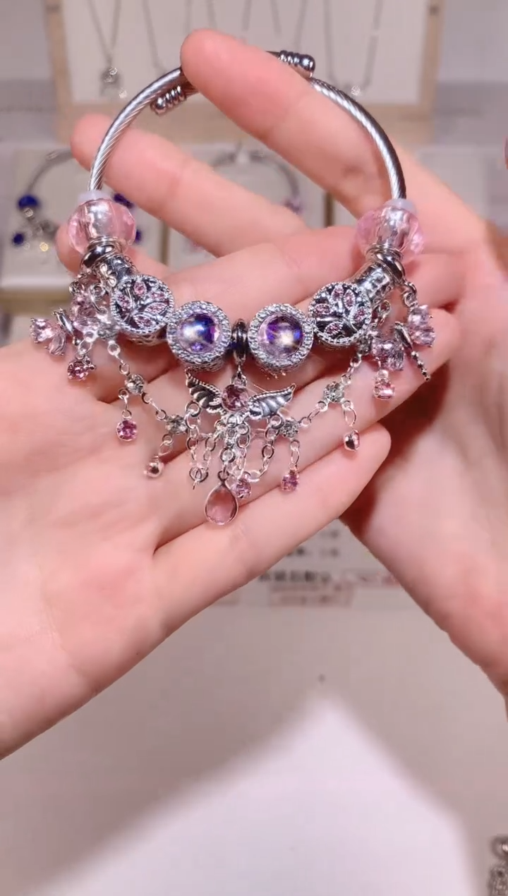 无铜合金粉色高透设计款成品，库存1~