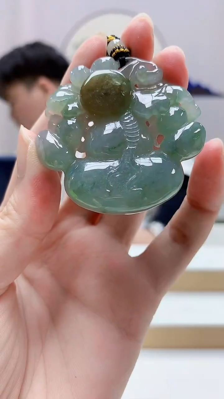 未镶嵌定制翡翠5060zm-毛货挂件葫芦162