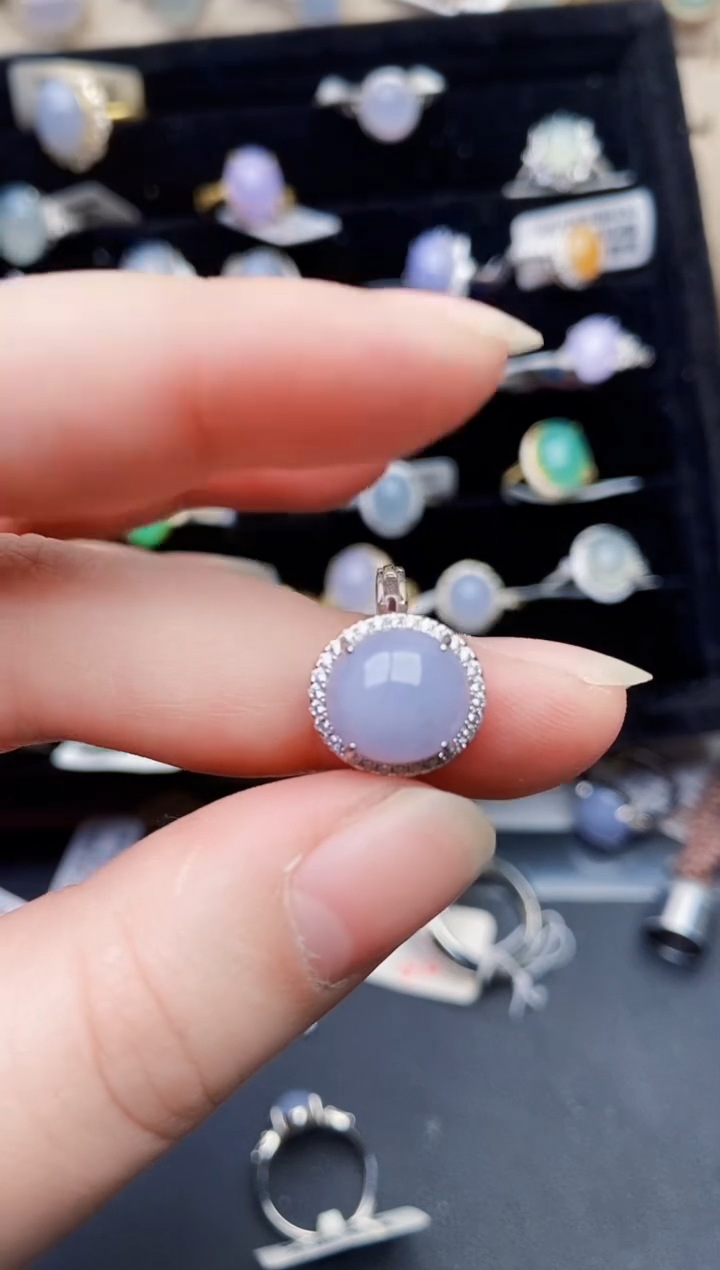 颈饰银S925镶嵌翡翠2289