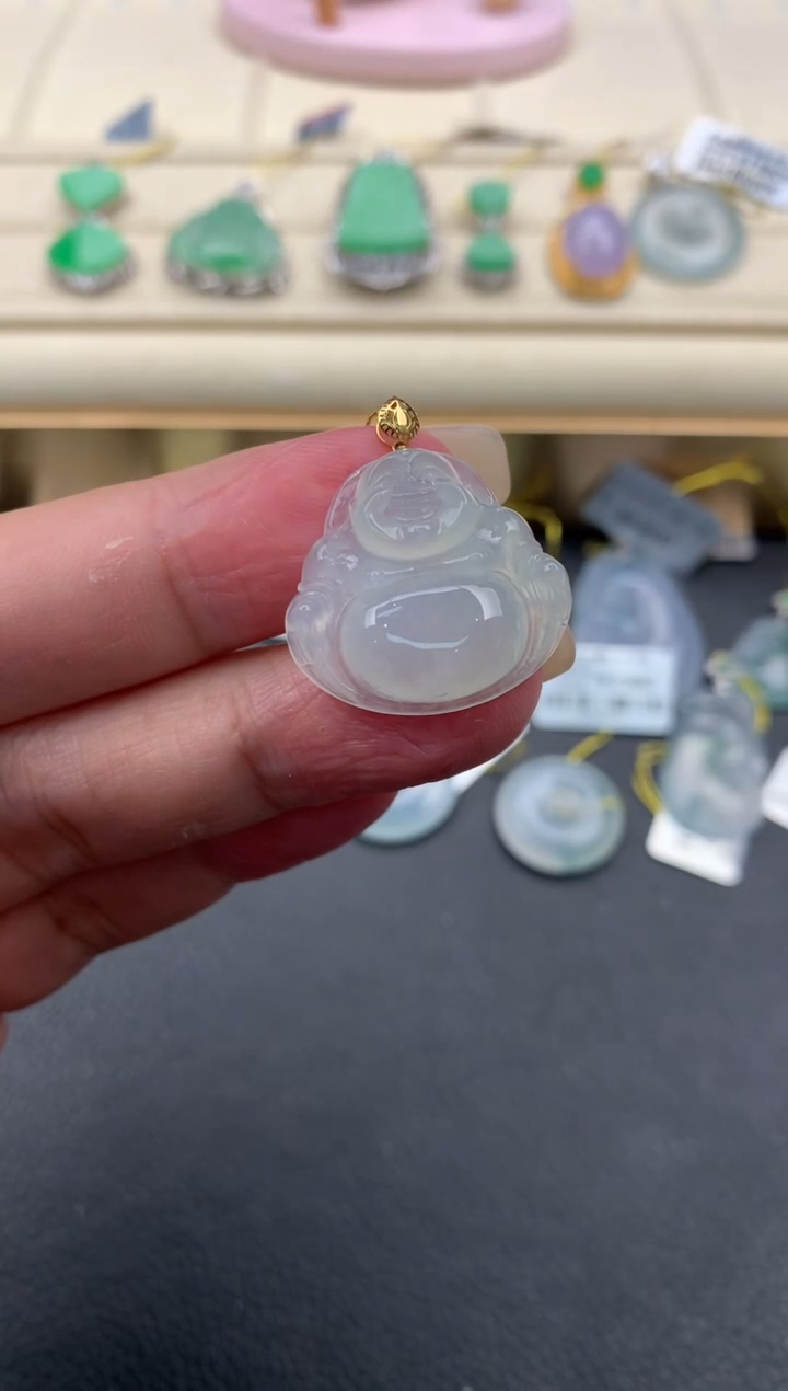 【闪购商品】翡翠颈饰18K金镶嵌Q577     