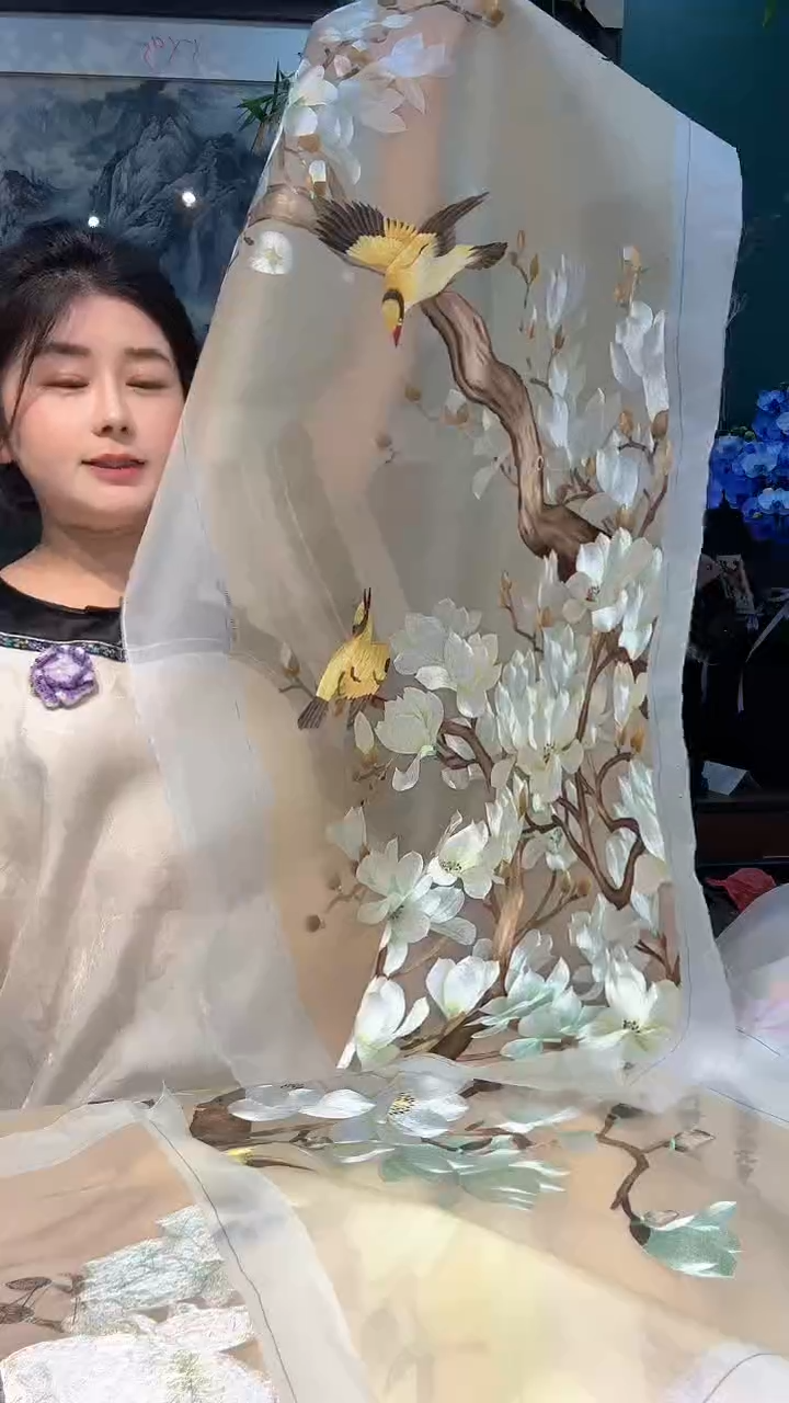 横款非遗苏绣手工刺绣绣片50×100
