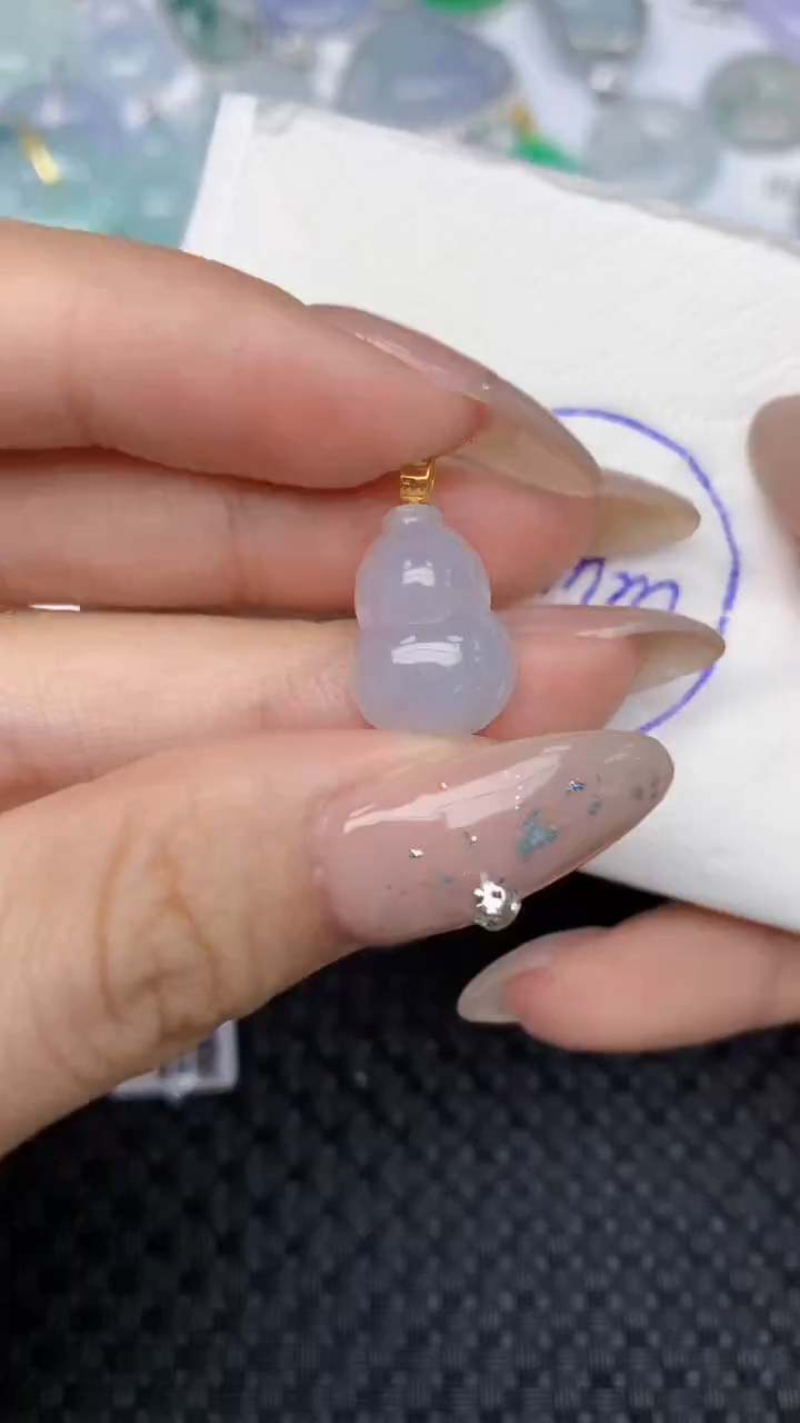 颈饰18K金镶嵌翡翠天然缅甸翡翠a货百元以上9元证书费自理