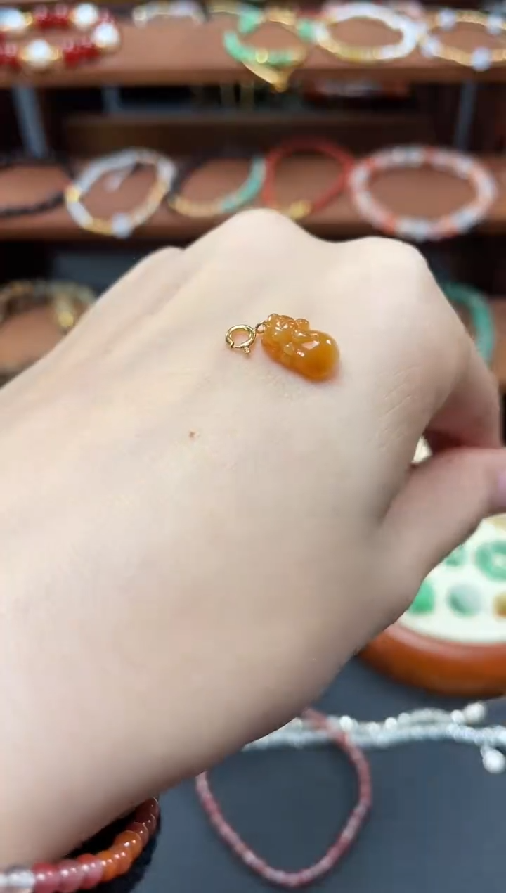 【闪购商品】翡翠吊坠(不含链)18K金镶嵌一个  JK505