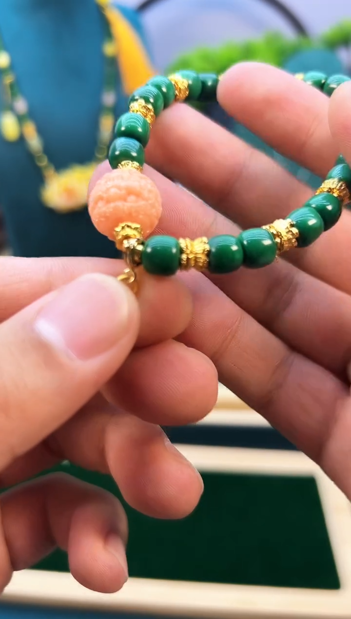 玛瑙/玉髓手链14K金镶嵌S49       