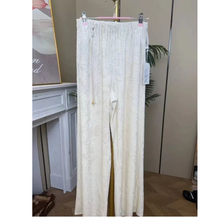 【贵妇裤】早秋新中式老钱风重工丝绒裤，长裤2024b8880-三一