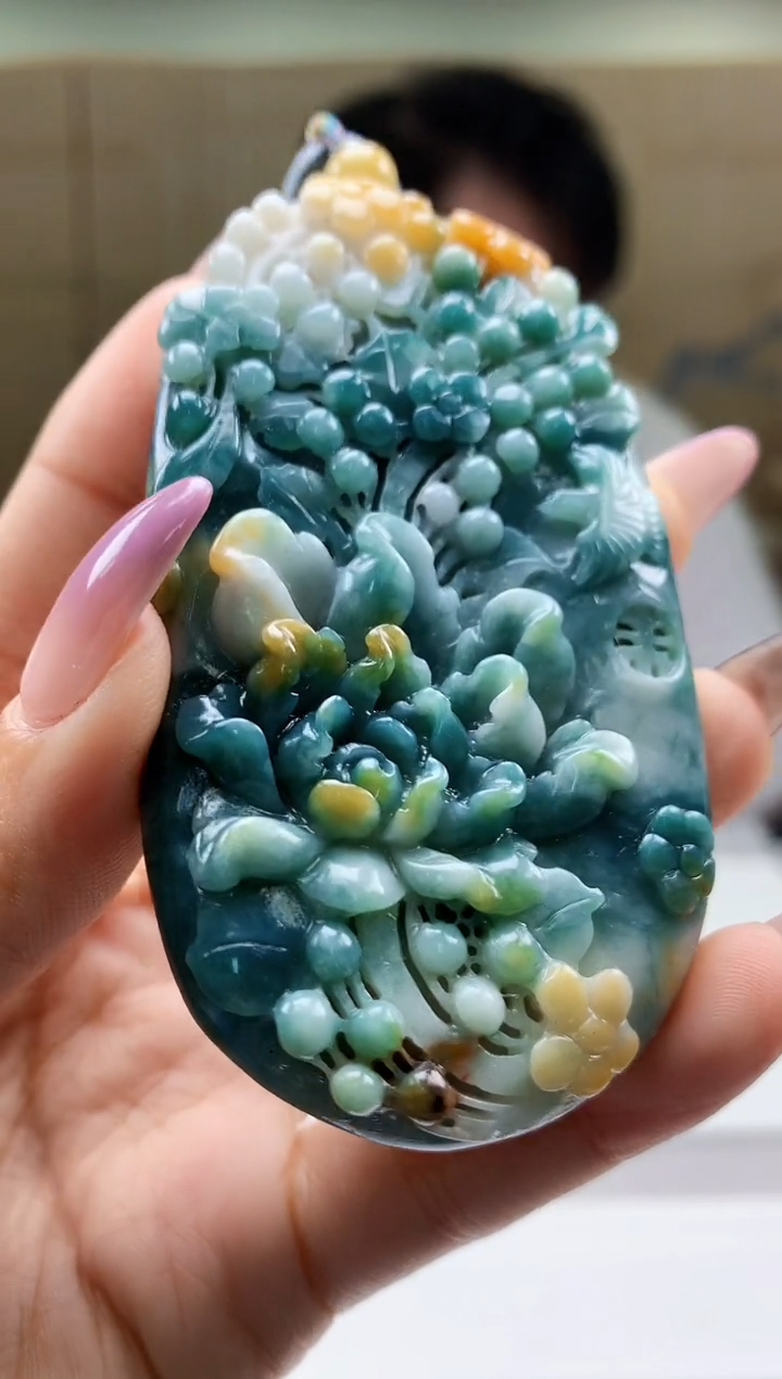 【闪购商品】定制翡翠未镶嵌5060ty-毛货挂件339