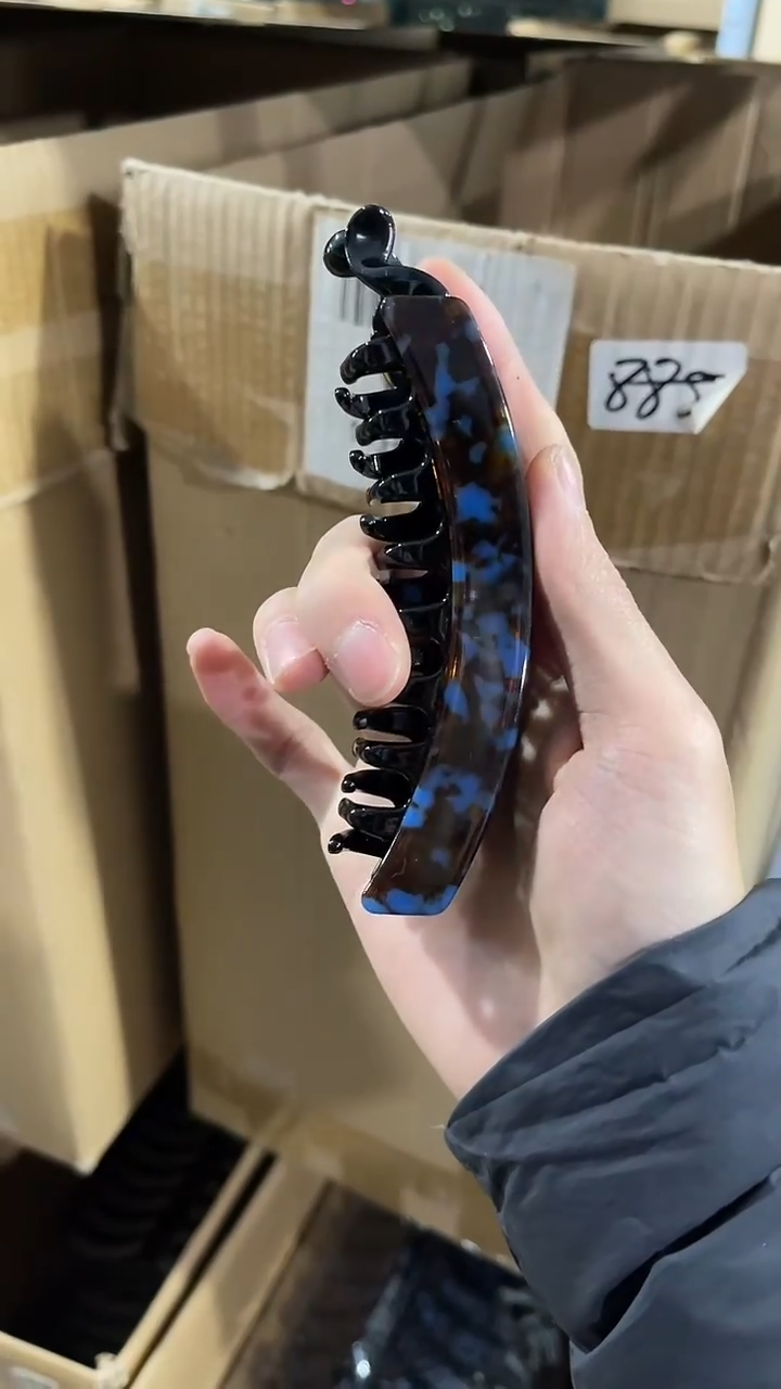 非金属醋酸湖蓝咖扭扭夹
