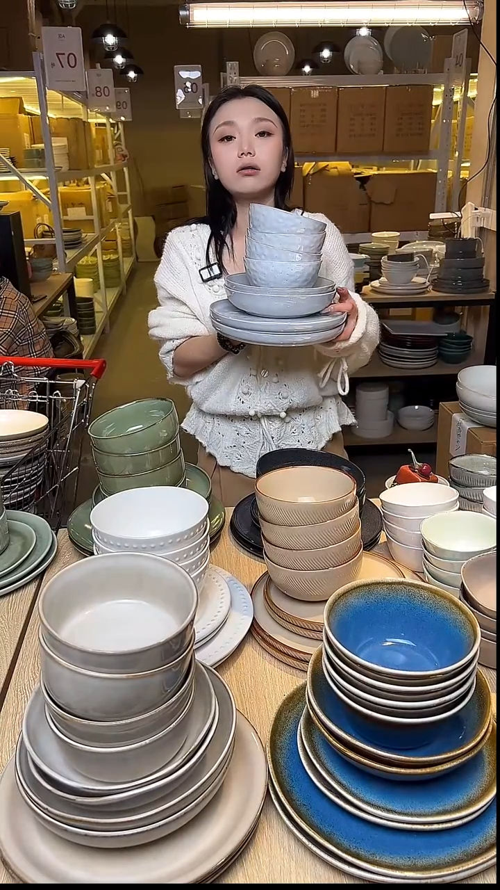 瓷福利160外贸尾货窑变釉下彩默外微瑕（8件套）