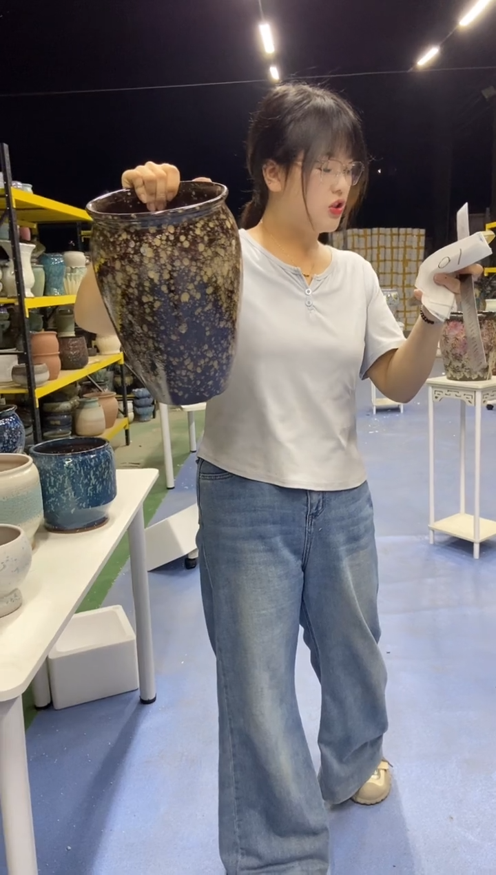 宜兴紫砂粗陶花盆20/30