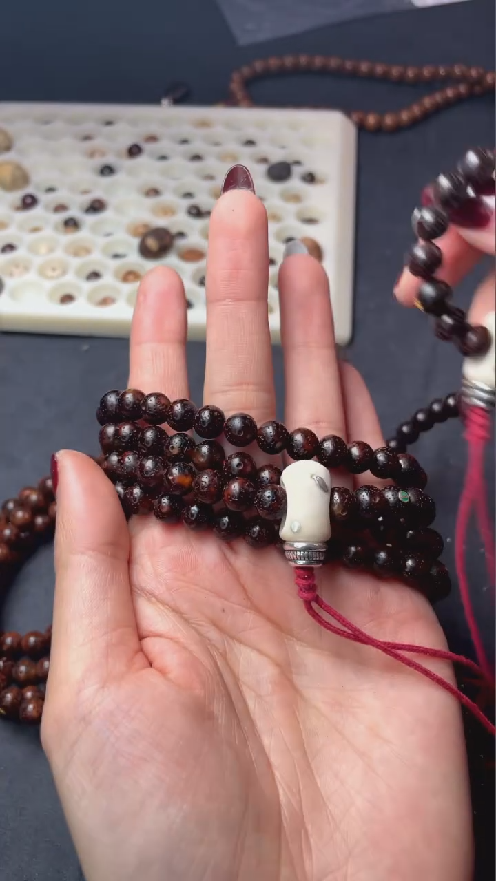 【闪购商品】星月菩提吊坠精选级赤金lj锔钉三通款正圆8长串