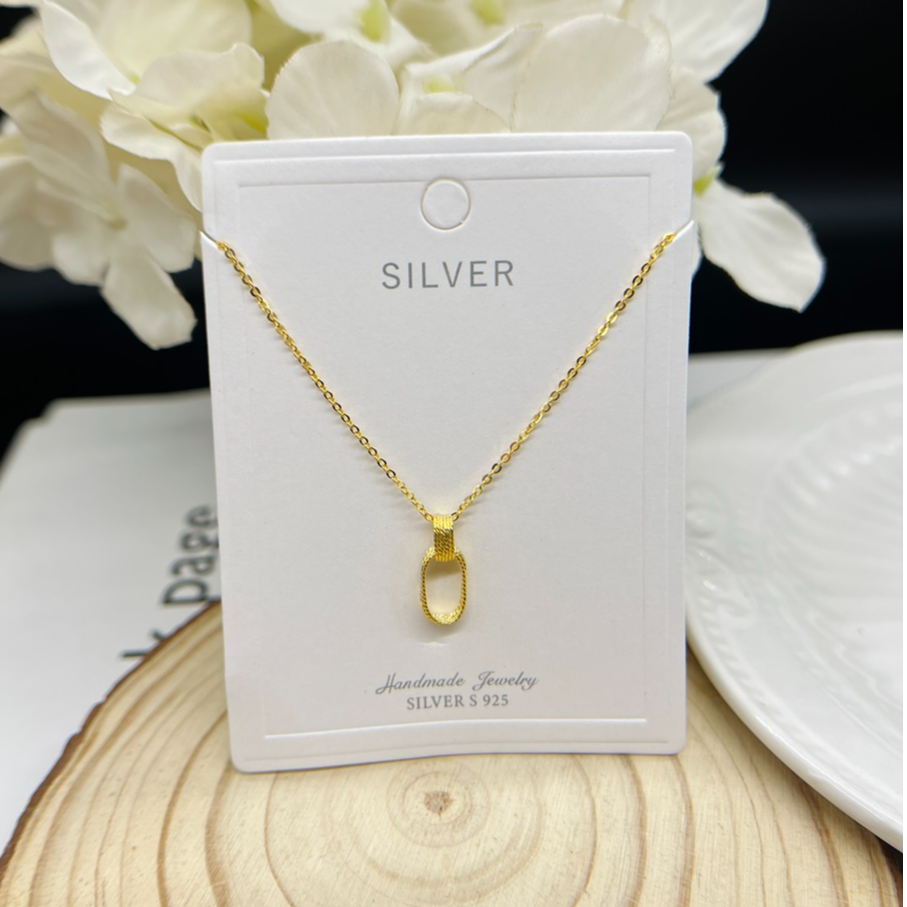 坠链均925银 C22简约时尚环环相扣经典百搭项链