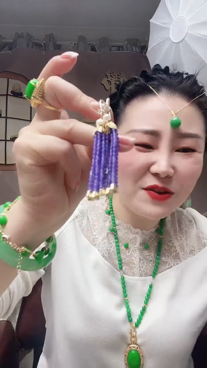 【闪购商品】翡翠耳饰14K金镶嵌X84号