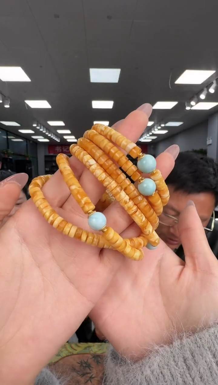 【闪购商品】蜜蜡手链未镶嵌js3932约6mm多样性发一件