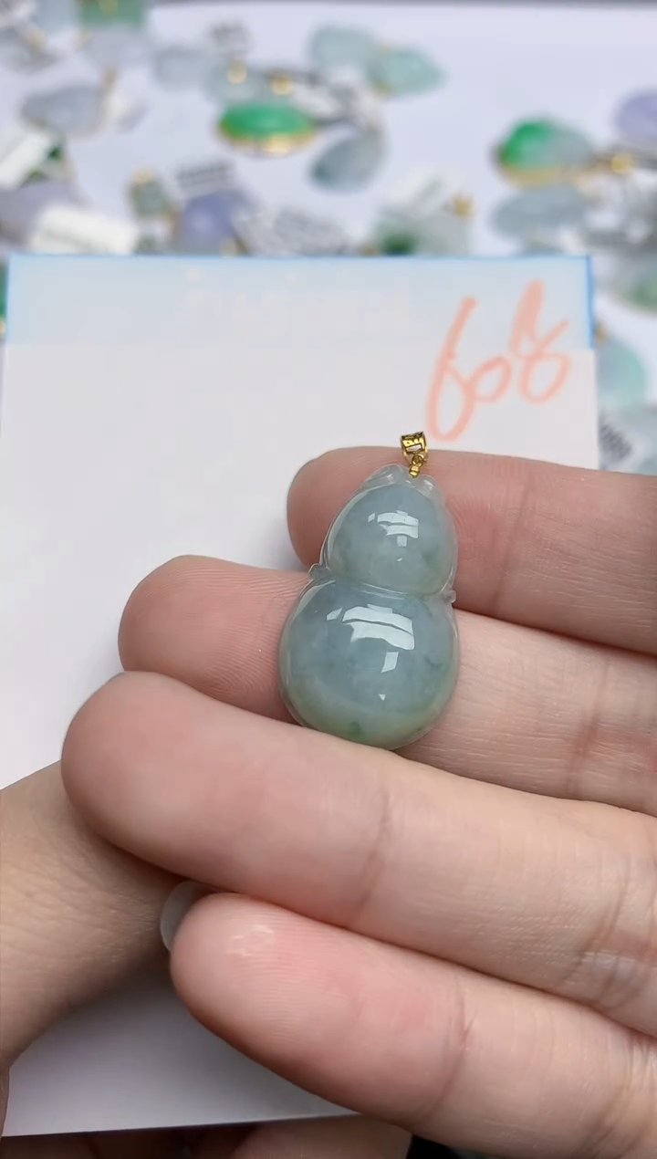 【闪购商品】翡翠颈饰18K金镶嵌天然翡翠A货