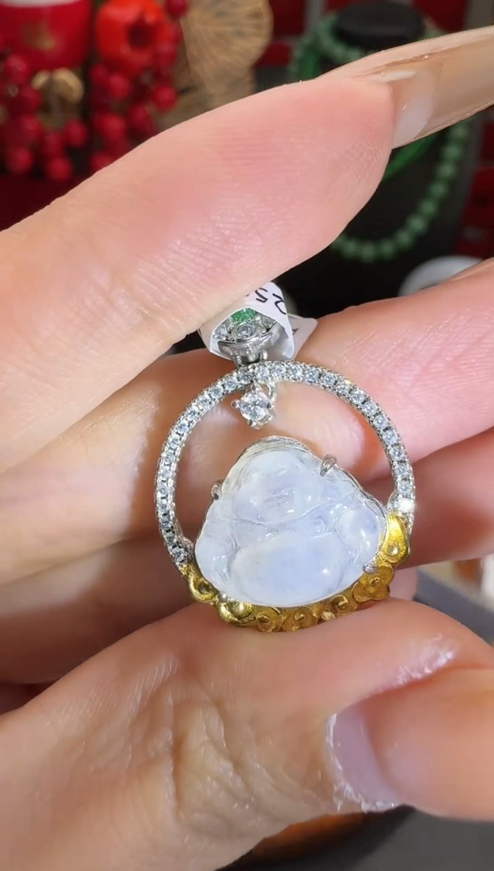 【闪购商品】翡翠颈饰银S925镶嵌挂件