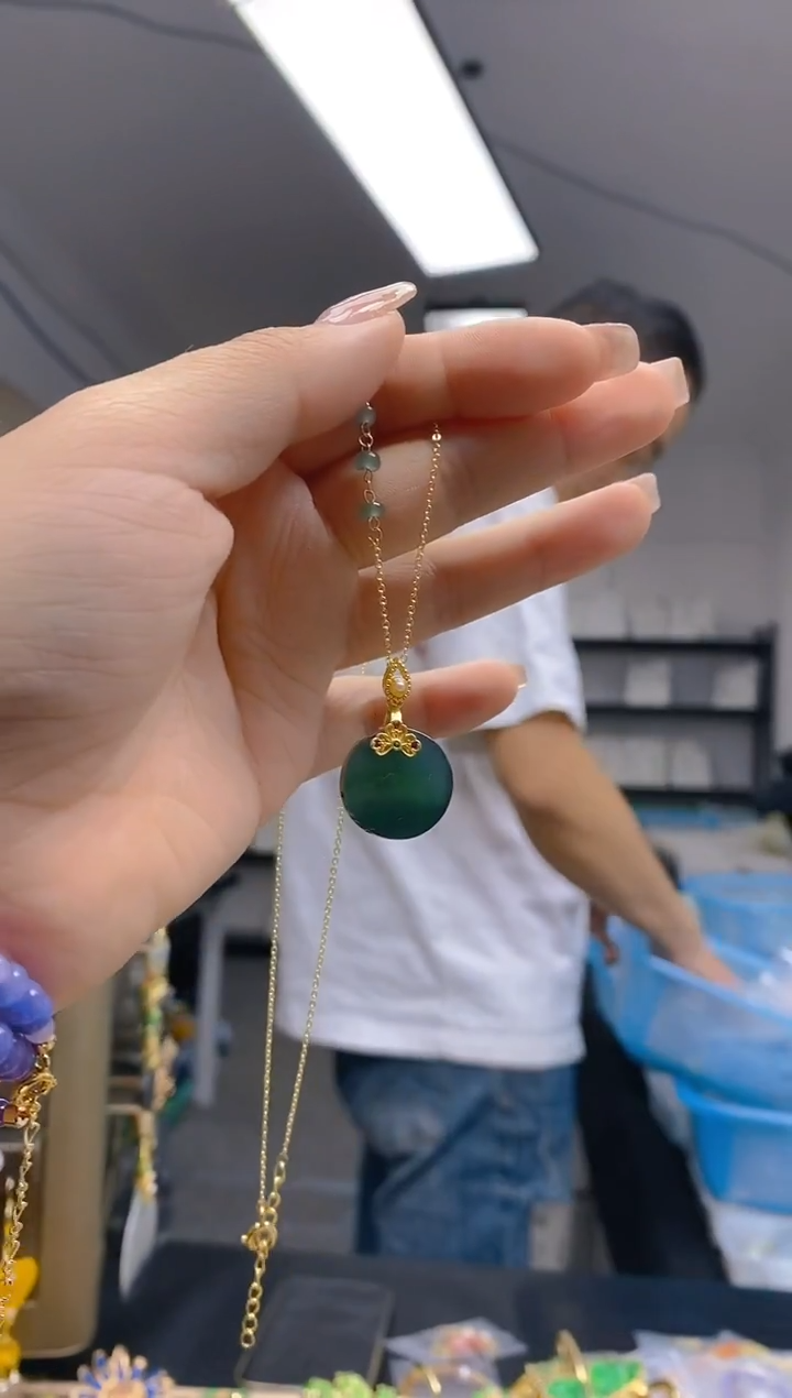 【闪购商品】翡翠耳饰合金297翡翠锁骨链