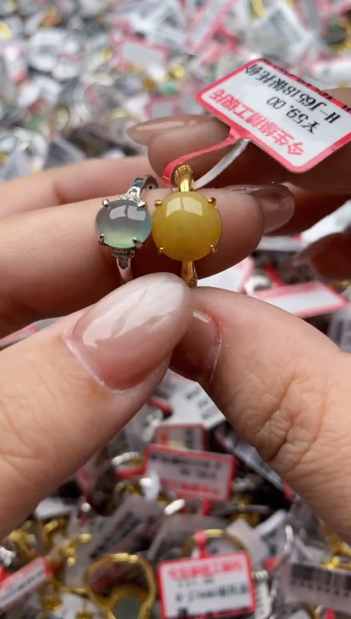 【闪购商品】翡翠戒指银S925镶嵌66666--7