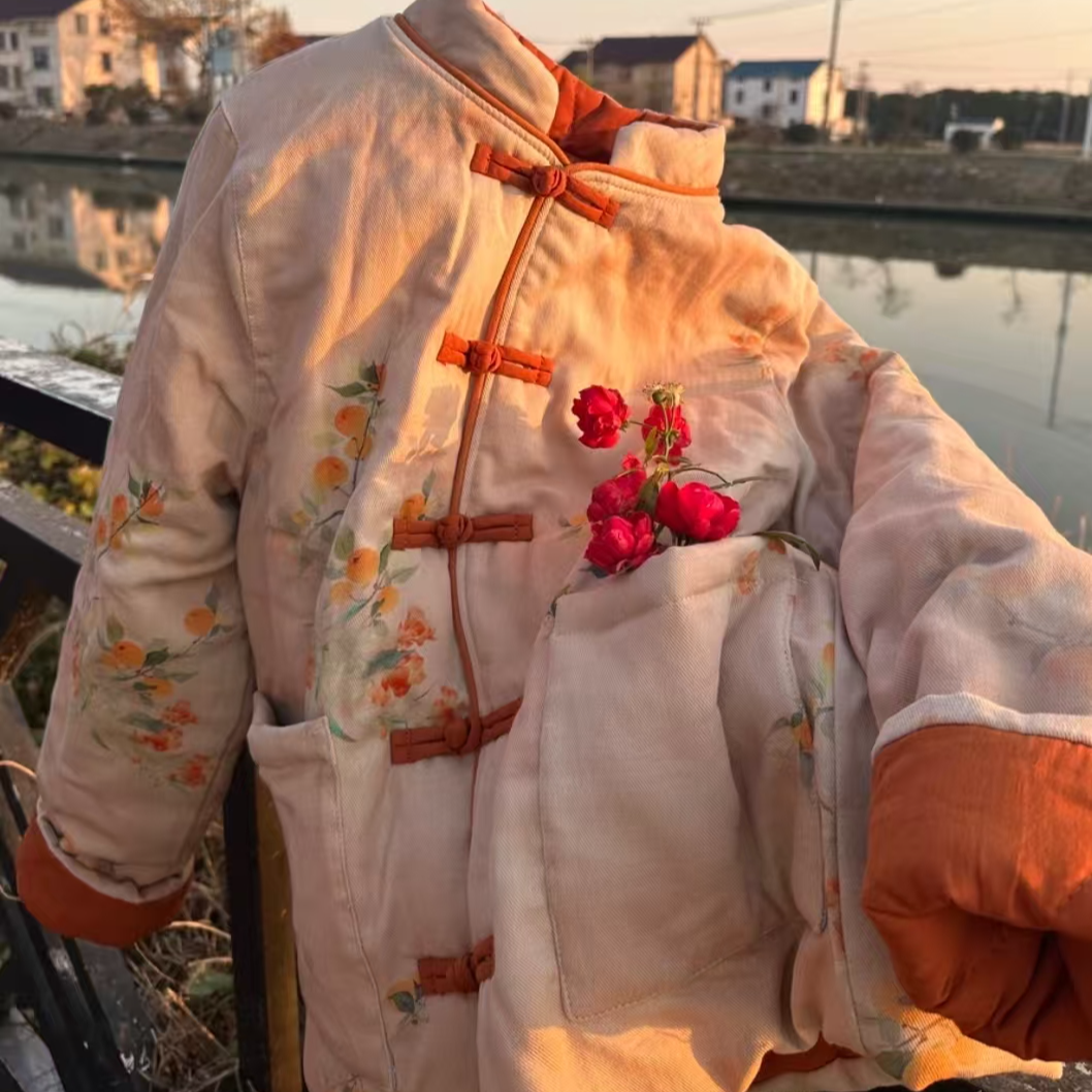 【100%-新疆棉花衣】新疆棉花衣保暖立领正肩袖棉衣棉服加厚上衣